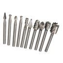 10pcs 3mm Shank Milling Rotary File Burrs Bit Set Wood Carving Rasps Set
