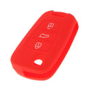 Silicone Car Remote Key Case Smart 3 Buttons Auto Key Case For Hyundai Kia Red