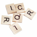 100x Wooden Alphabet Tiles Black Letters & Numbers For Scrabble Kid Child E