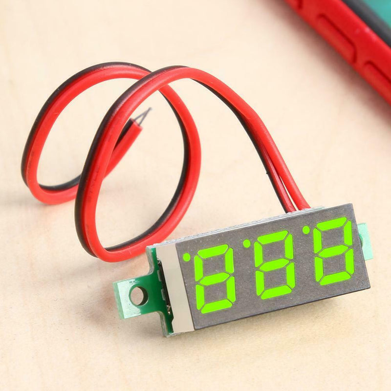 0.28 inch Digital Direct Voltage Gauge Head 2 Line DC4-30V (Yellow Green)