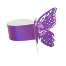 Creative Napkin Ring 50x Butterfly Band Serviette Holder Party Decor Purple