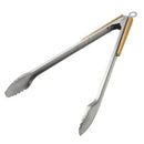 18.7 inch BBQ Food Tongs Clamp Stainless Steel Beef Baking Tongs Wood Handle