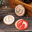 Wooden Christmas Ornament Deer and Tree pattern Xmas Tree PendantsSEAU