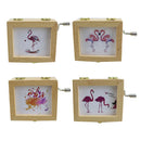 Wood Music Box Hand Crank Musical Box Creative Birthday Gifts Flamingo A