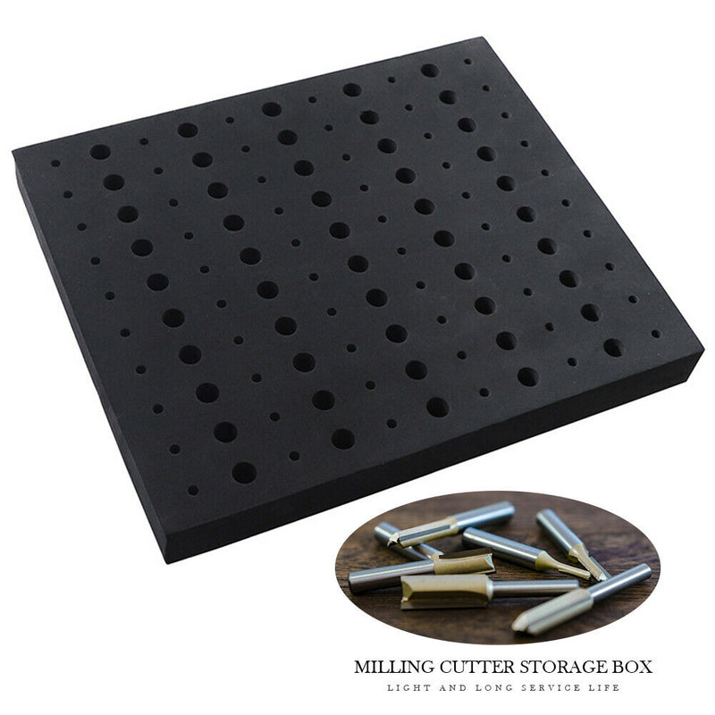 Multi-holes Save Space Milling Cutters Holder EVA Hard Foam Router Bit Tray