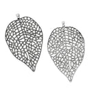 6Pcs Alloy Hollow Filigree Leaf Pendants Charms Connector for Jewelry Making