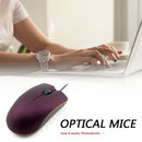 USB Wired Optical Mouse Desktop Laptop PC Ergonomics Office Mice (Purple)