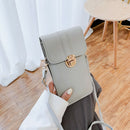Women Touch Screen Phone Pouch PU Splicing PVC Crossbody Bag (Light Grey)