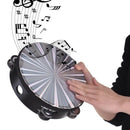 8 Inch Wooden Tambourine Handbell Hand Drum Reflective Head Percussion Inst O4E2