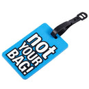 Name Address Label Blue Soft Plastic Not Your Bag Pattern Travel Luggage Ta N4W7