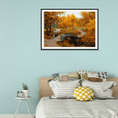 Painting By Numbers Kit DIY Maple Leaf Hand Painted Canvas Oil Art Picture