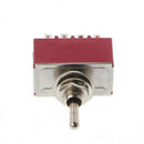 AC 250V/2A 125V/5A 12-Pin On/On 2 Positions 4PDT Red Mini Toggle Switch