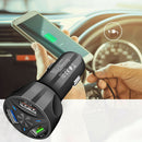1x 3 Port USB Car Charger Adapter LED Display QC3.0 Fast Charging Accessories