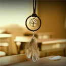 Boho Key Chain Ring Metal Feather Tassels Dream Catcher Keyring Keychain 3C
