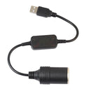 5V 2A USB Male to 12V Car Cigarette Lighter Socket Converter Adapter Universal
