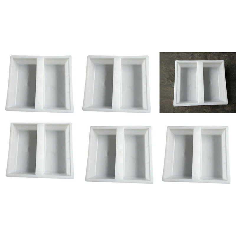 5pcs Road Driveway Brick Patio Concrete Slabs Path Garden Walk Maker Mould ,