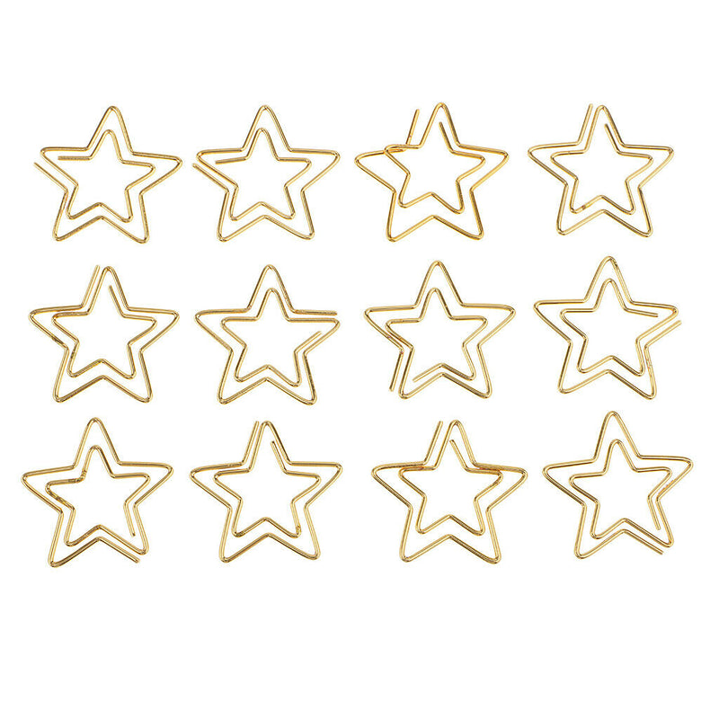 12 Pcs Cute Bookmarks Paper Clips Star Design Funny Office Supplies 2.6x2.3CM