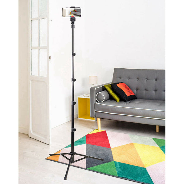 Professional Phone Tripod 160cm Extendable Tripod Stand Cell Phone Holder
