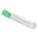 convenient 10PC Clear Plastic Test Tubes with Green Caps Stoppers 12x75mm MO