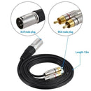 1 XLR Male to 2 RCA Male Plug Stereo Audio Cable Connector Y Splitter Wire  Y2W2