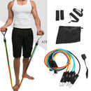11pcs Non Slip Home Gym Resistance Band Set With Carry Bag Fitness Equipment