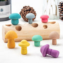 Wooden Mushroom Harvesting Catching Montessori Educational Game for Toddler Toys