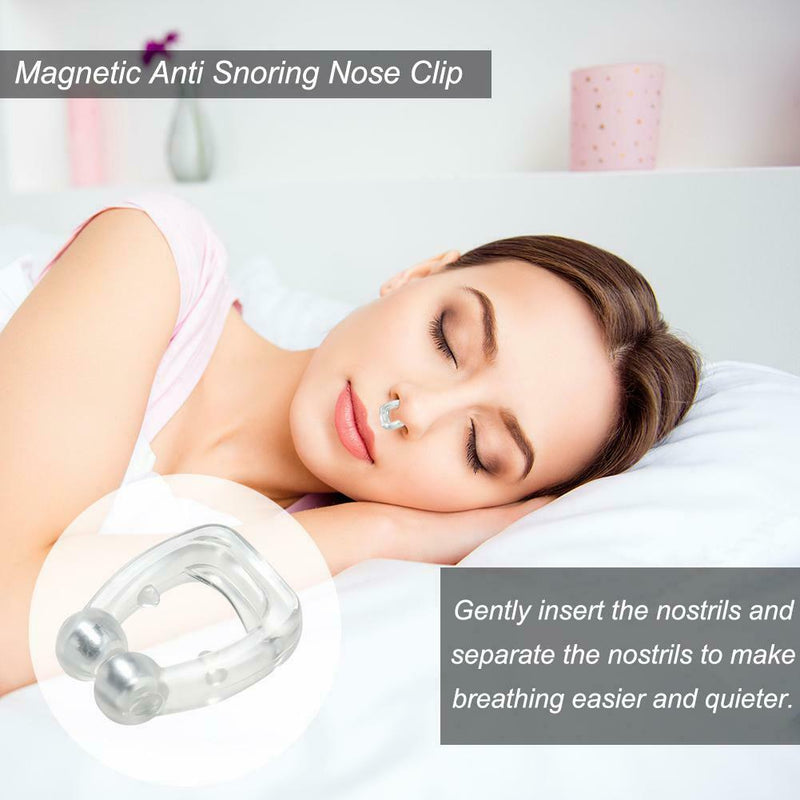 Silicone Magnetic Anti Snore Stop Snoring Nose Clip Sleep Tray w/Case (A)