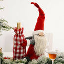 Christmas Santa Bottle Bag Grid Wine Container Cover Xmas Table Home Decor Effic