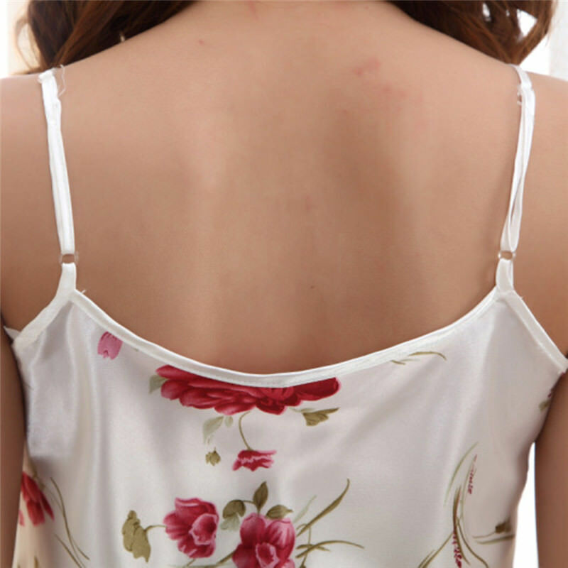 2pcs Ladies Sexy Ice Silk Sleepwear Pajamas Set Blouses Shirt Shorts Underw J Kw