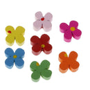 100x Wooden Plum Blossom Flower Beads for Jewelry Making Kids Beading Craft
