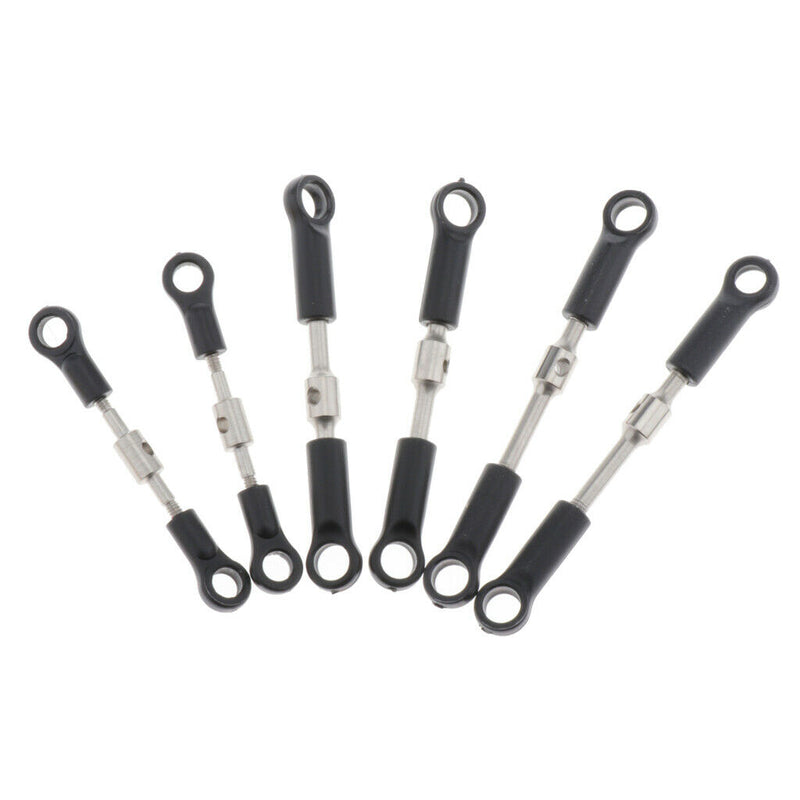 6 Pieces Metal Steering Linkage Pull Rods for Wltoys 144001 1/14 RC Buggy