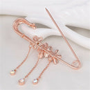 Crystal Flower Safety Decorative Pins Brooch Clip Clasp Pin Tassels Pins for