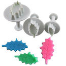3pcs Leaf Cookie Plunger Cutter Fondant Sugarcraft Mold Cake Decorating Tool JR