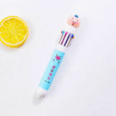 Multi-color 10In1 Cute Pig Ballpoint Pen Press School Office Supplies Stationery