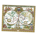14CT 51x42cm Old World Map Stamped Cross Stitch Embroidery Kits Home Decor