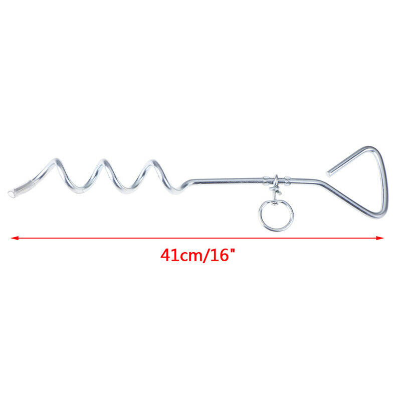 Spiral Anchor Cork Screw Dog Tie Out Stake Lead Chain Outdoor Camping3C