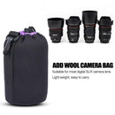 Waterproof SLR Camera Drawstring Lens Pouch Protective Brushed Cover (L)