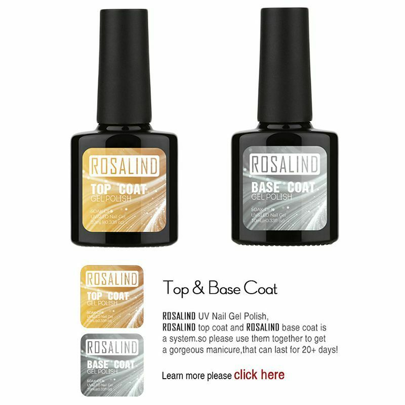 Rosalind 10Ml Top Coat Base Coat Gel Nail Polish Gel Polish Nail Art Uv Led P2M2