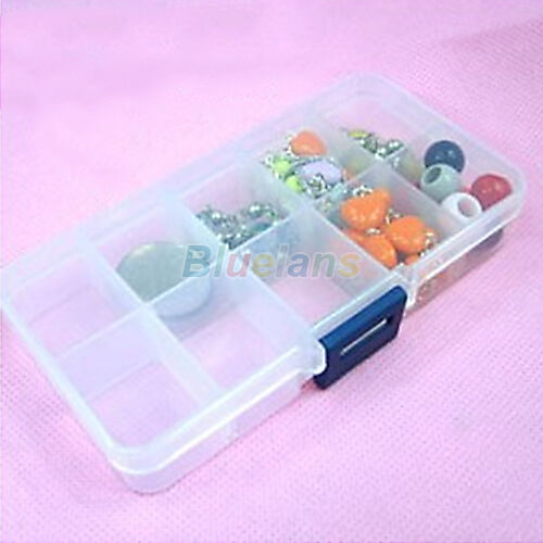 1x 10 Spools Clear False Nail Art Tips Empty Storage Organizer Container Box  Pg