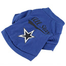 Cute little pet T shirt puppy cat apparel dog clothes best star print blue  K2H7