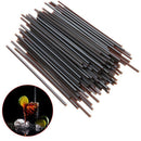 100pcs/set Black Plastic Cocktail Straws Celebration Drinks Party Supplies To_
