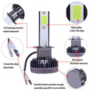 2x Mini LED Car Headlight Bulbs 72W 12000LM 8000K COB Headlamp Bulbs (H1)