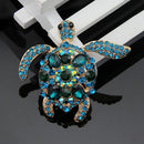Fashion Charm Rhinestone Blue Turtle Brooch Pin Crystal Brooch Pins Jewelry  3c