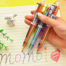 1Pc Novelty 6 Color Ballpoint Pen Ballpen For Kids Child Student Office LJ