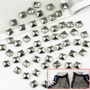 100x 10mm Pyramid Studs Dark Grey Spots Spikes Rivets Punk Goth Leather cr BVE