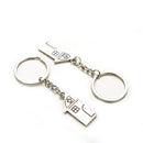 2 Pcs House Shape Keychain Key Ring for Lovers Valentine's day Love Key Fob AME
