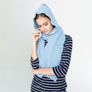 Women Winter Knit Hooded Scarf Winter Autumn Pullover Headscarf Hoodie Hat Solid