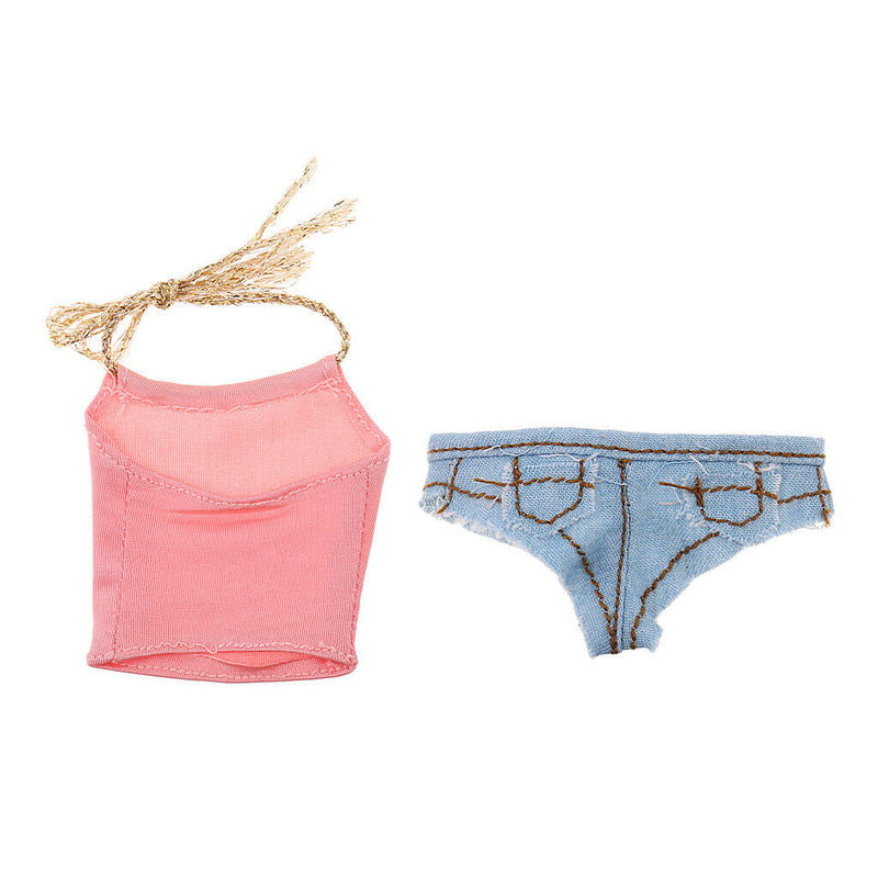 1/6 Female Clothing Vest Chest Jeans Clothing For 12 '' Action