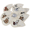 9 Pcs Portable Golf Club Headcovers Cute Cartoon Cat Pattern PU Waterproof C Gw