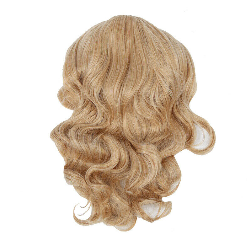 Sand/Strawberry Blonde Long Softly Waved Wig Charming Curly Costume Wig Hai U4T1